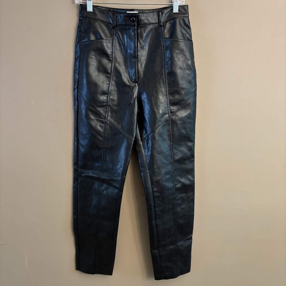 Wilfred Faux Leather Pants Women's Size‎ 8 Black High Rise Retro 90s Y2K